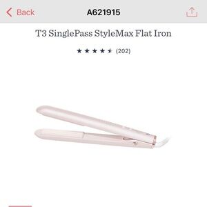 T3 StyleMax Flat Iron in Blush Pink with Chrome Accents